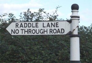 Raddle Lane Sign